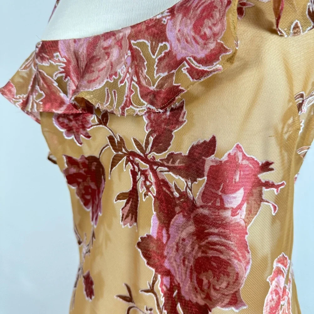NWT Free People Bed of Roses Slip Gold Wood Combo size Medium